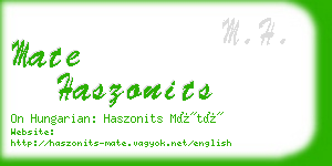 mate haszonits business card